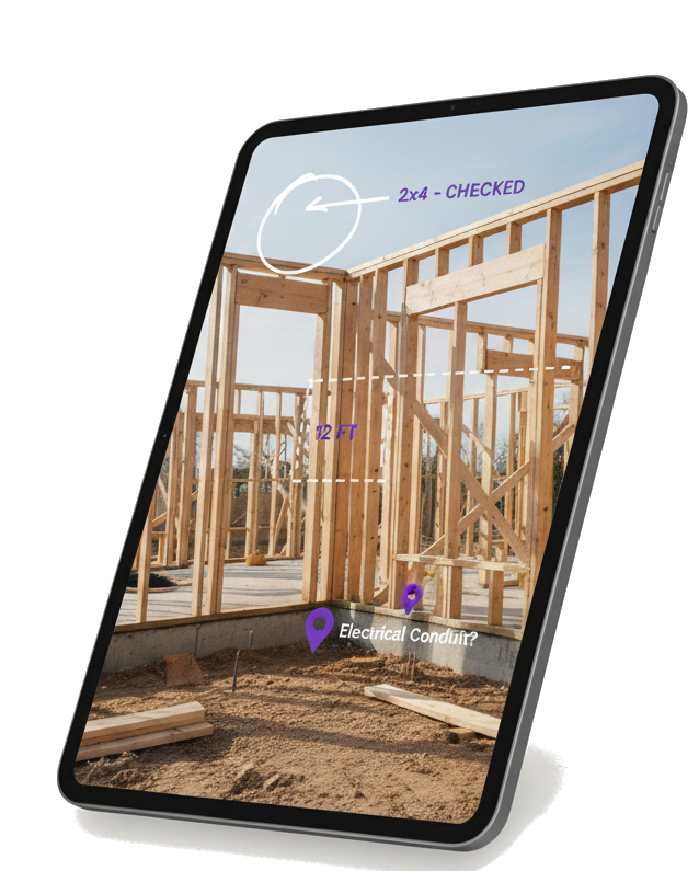 Tablet showing photo markup features